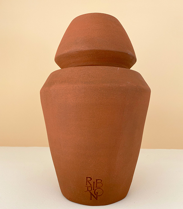 Earthenware Handmade Ceramic Cube Vase