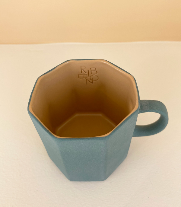 Handmade Porcelain Hexagonal Espresso Cup Single Green