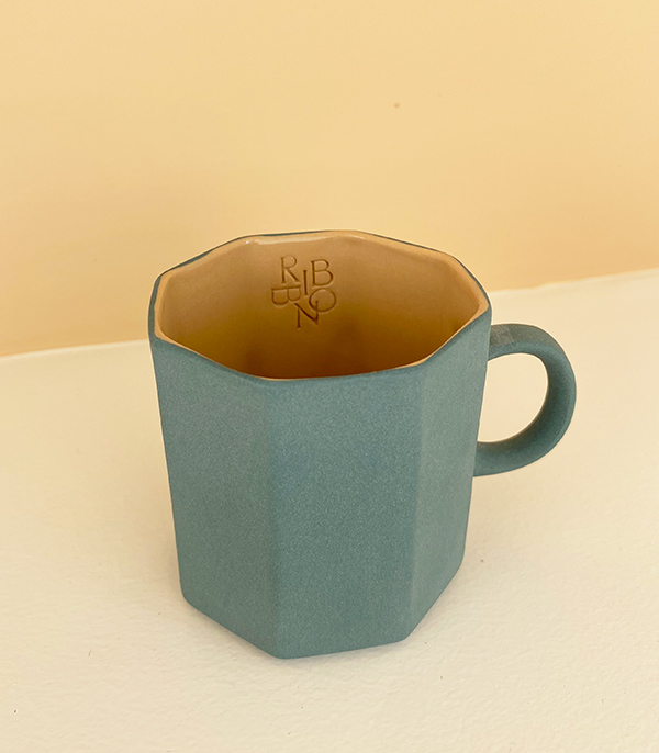 Handmade Porcelain Hexagonal Espresso Cup Single Green