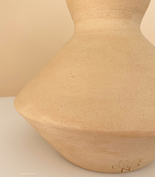 Beige Handcrafted Ceramic Vase Set 2pcs