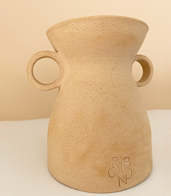 Beige Handcrafted Ceramic Vase Set 3pcs