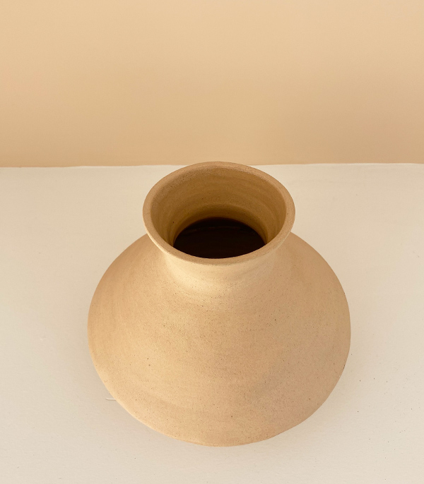 Earthenware Beige Handcrafted Ceramic Vase Set 4pcs