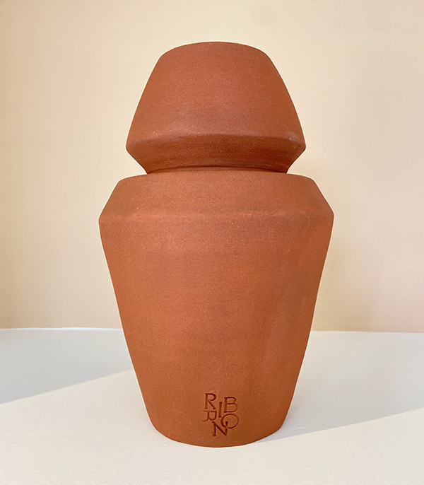 Beige Earthenware Handcrafted Ceramic Vase Set 4pcs