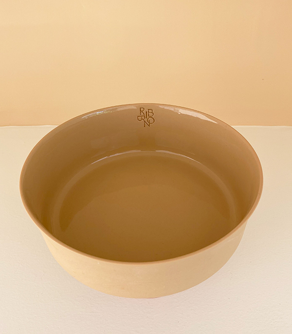 Handmade Porcelain Serving Bowl Caramel Brick Deluxe