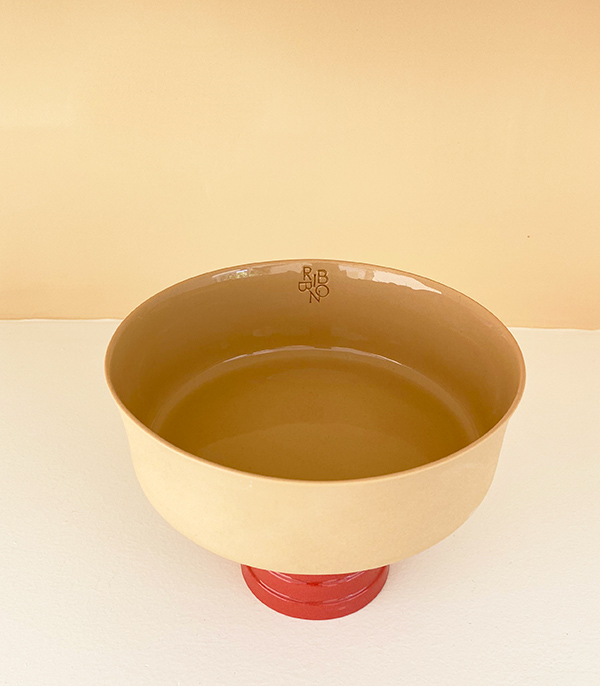 Handmade Porcelain Serving Bowl Caramel Brick Deluxe