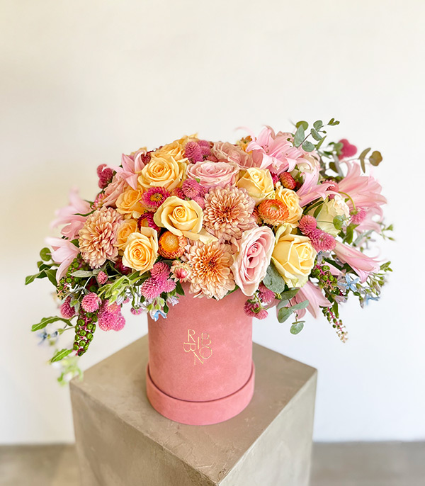Felicity Salmon Pink Flowers in Box