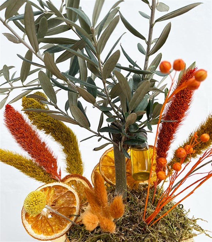 Gold Cam Vazoda Zeytin Ağacı