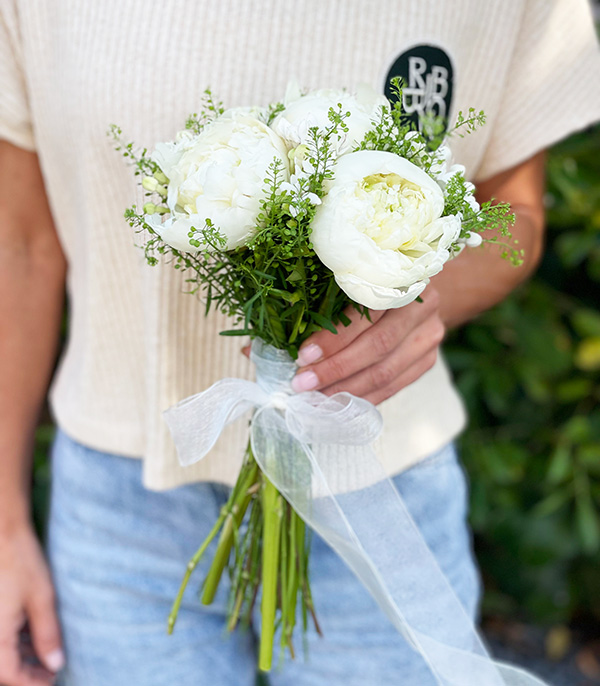 White Peony Tiny Bridal Bouquet