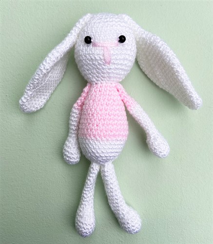 Amigurumi White Pink Rabbit Doll