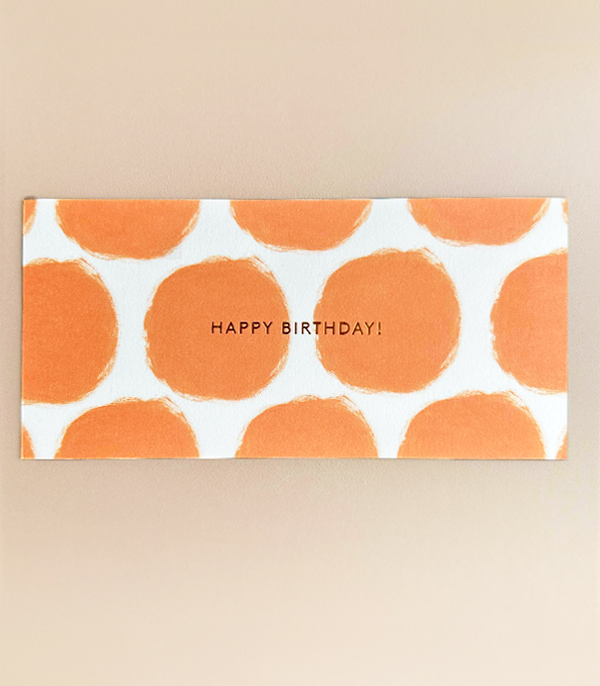 Orange Happy Birthday Note Card