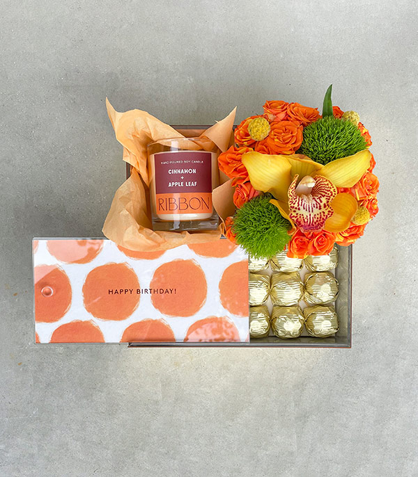 Happy Birthday Orange Gift Box