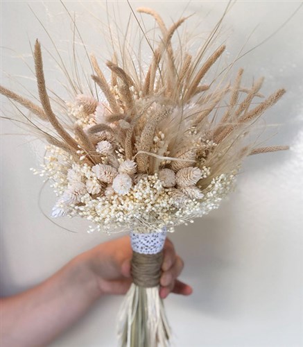Laura Natural Dried Flower Bridal Bouquet