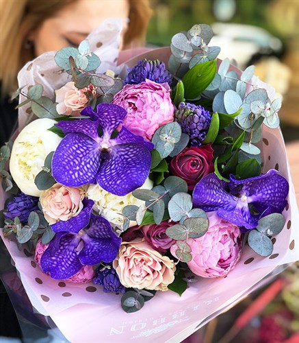 Purple Pink Peony Deluxe Bouquet