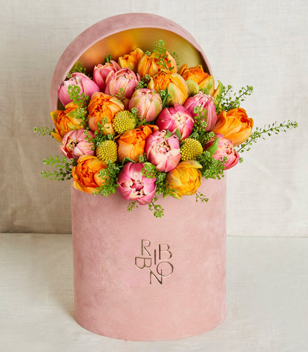 Tulips in Pink Box