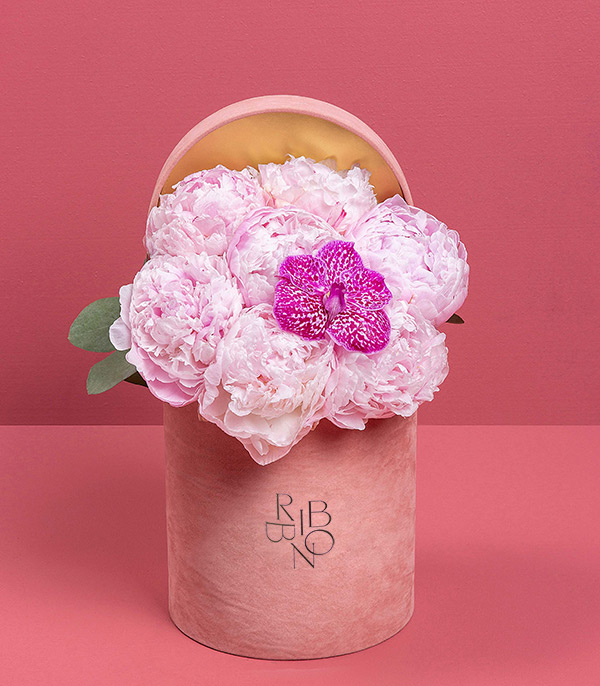 Pink Peonies in Box