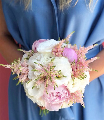 Pink Dreams Peony Lisiantus Bridal Bouquet