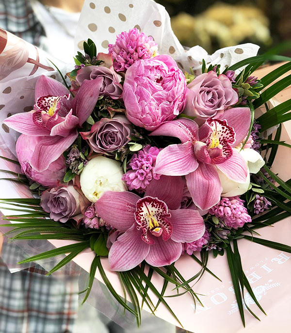 Pink Peony Orchid Dreams Bouquet