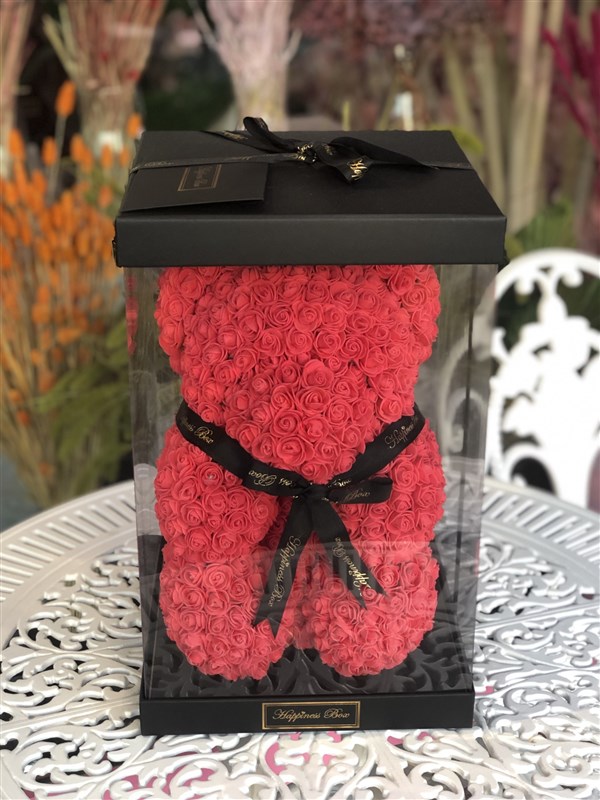 Kırmızı Rose Teddy Bear - Güllerden Ayıcık