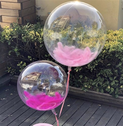 Açık- Koyu Pembe Tüylü Balonlar