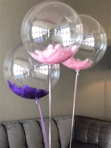 Açık Pembe - Mor Tüylü Balonlar