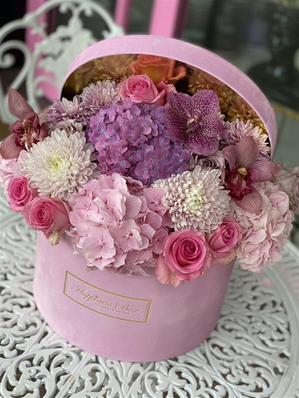 Pembe Mega Kadife Kutuda Aranjman