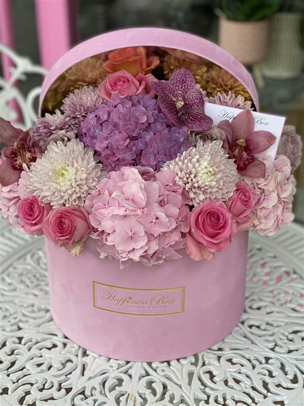 Pembe Mega Kadife Kutuda Aranjman