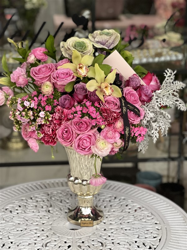 Büyük Lüks Vazoda Pembe Aranjman
