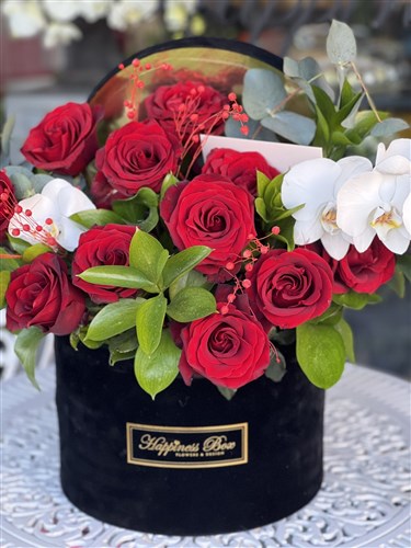 Lüks Kadife Kutuda Sevgililer Günü Aranjmanı