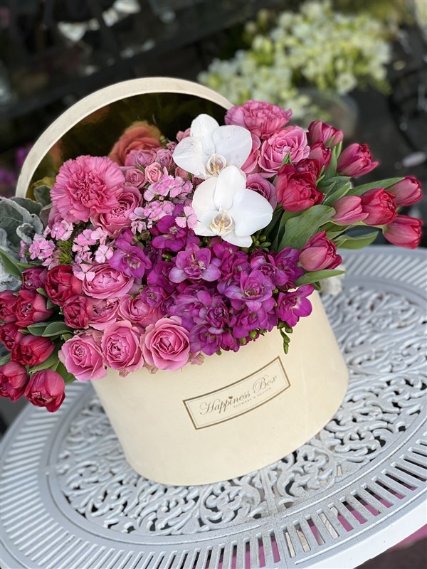 Bej Kutuda Pembe- Mor Tonlarında Aranjman