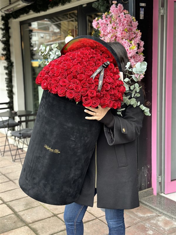 1 Metre Boyunda Lüks Kırmızı Güller