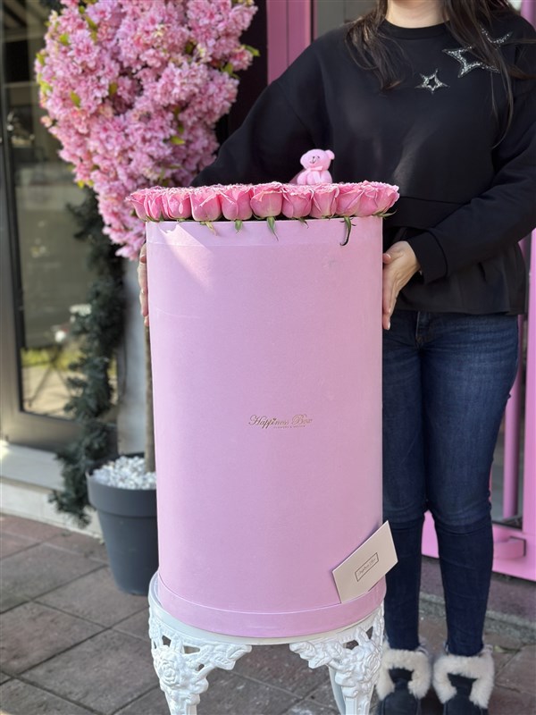 Pembe Kadife Dev Kutuda Pembe Güller