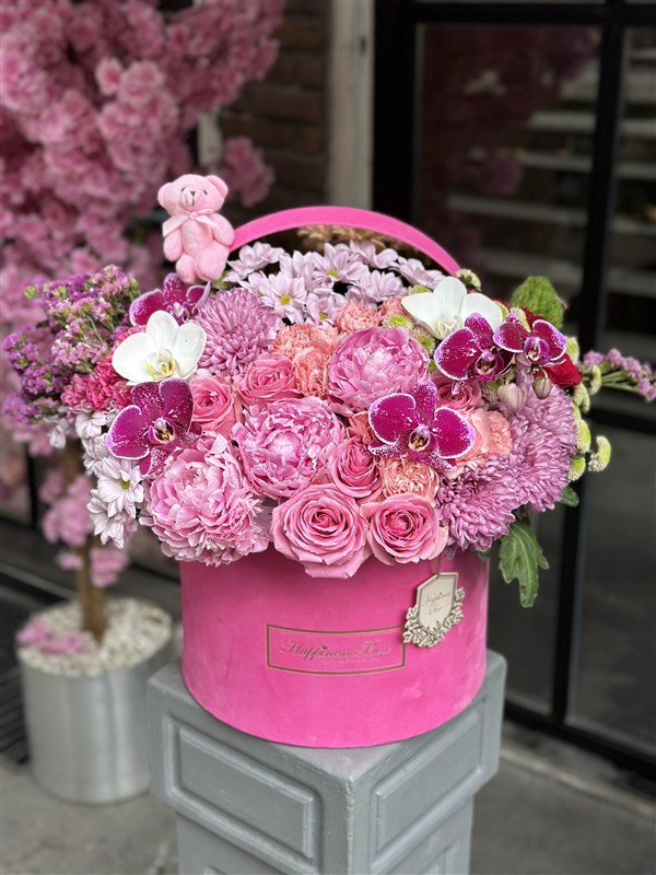 Pembe Kadife Kutuda Lux Aranjman