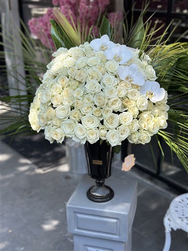 101 Beyaz Gül Aranjmanı