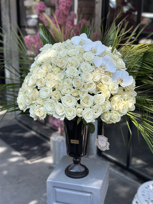 101 Beyaz Gül Aranjmanı