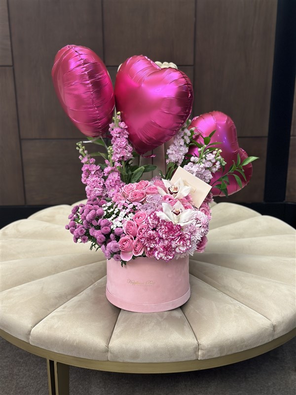 Pembe Kadife Kutuda Deluxe Aranjman