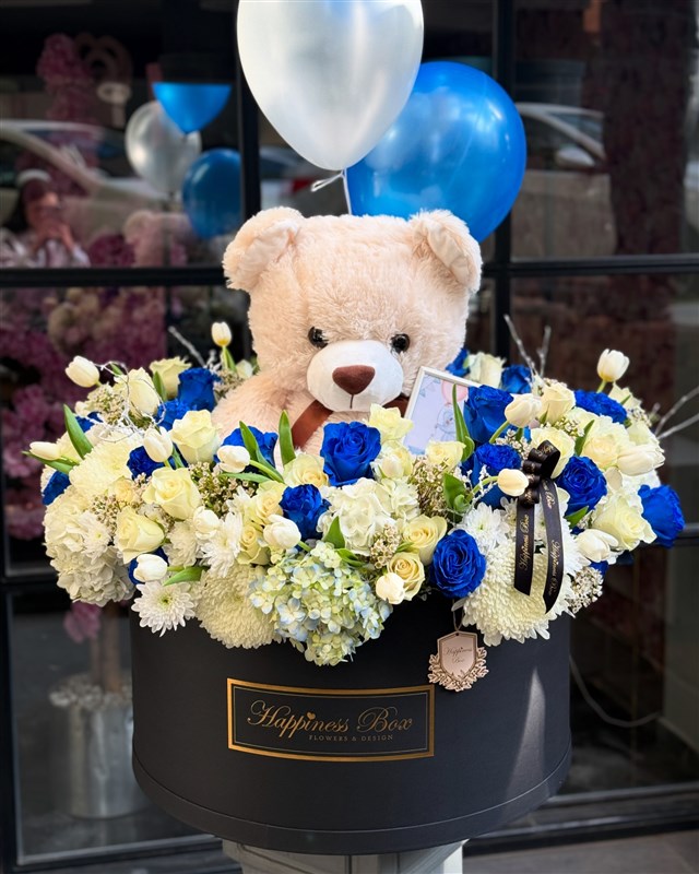 Yenidoğan Erkek Bebek Tebrik Çiçeği