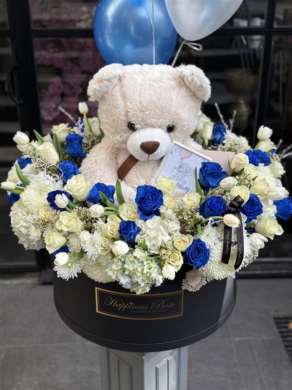 Yenidoğan Erkek Bebek Tebrik Çiçeği