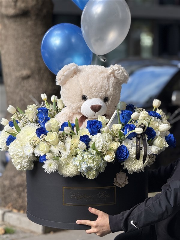 Yenidoğan Erkek Bebek Tebrik Çiçeği