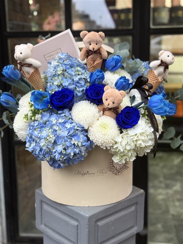 Deluxe Erkek Bebek Tebrik Çiçeği