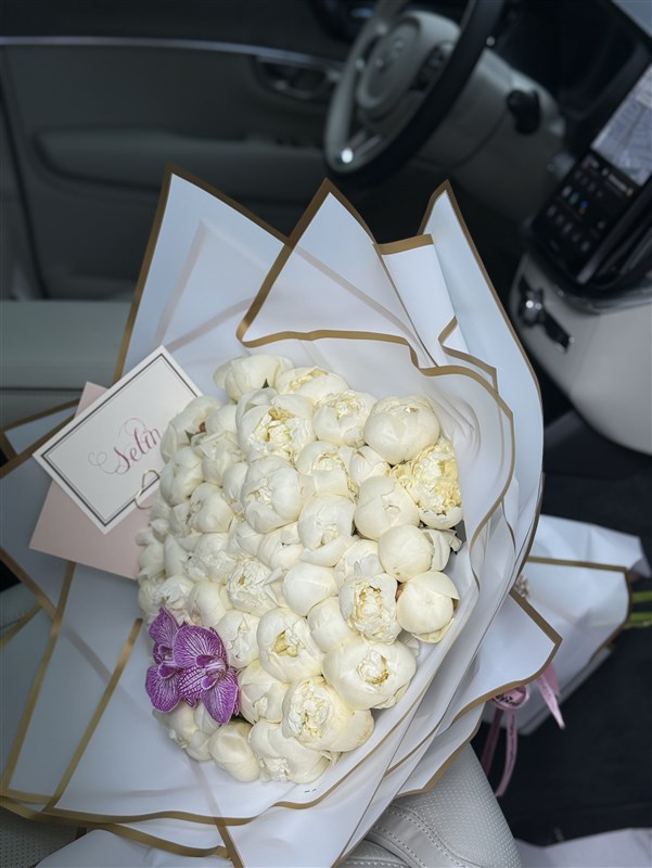 Beyaz Şakayık Buketi 50 Adet