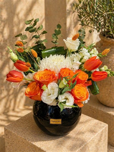 Soleil Orange Lüks Çiçek Aranjmanı