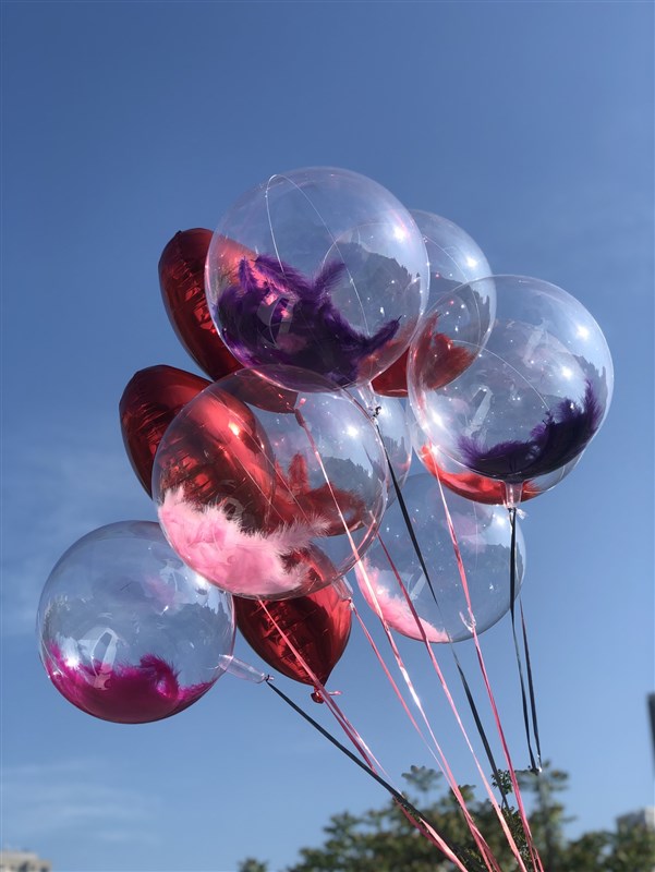 Şeffaf Tüylü Balon Demeti