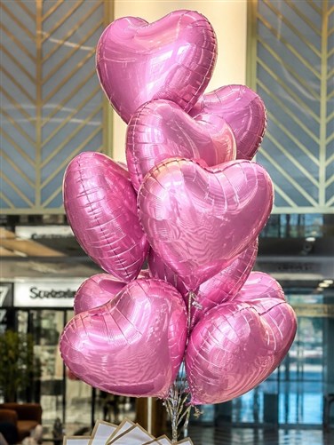 Pembe Kalpli Balon 10'lu - Helyum Balon