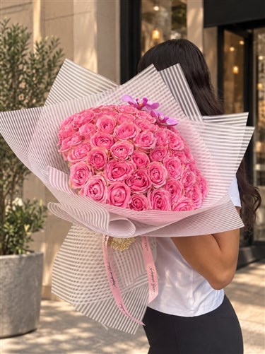 50 Pembe Gül Buketi