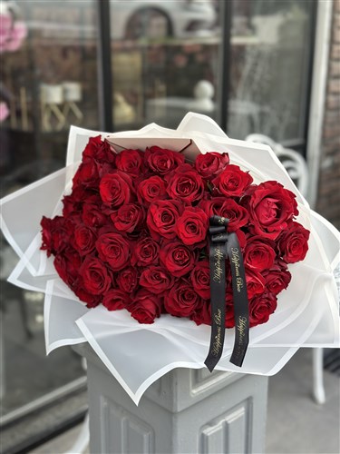 50 Deluxe Kırmızı Gül Buketi