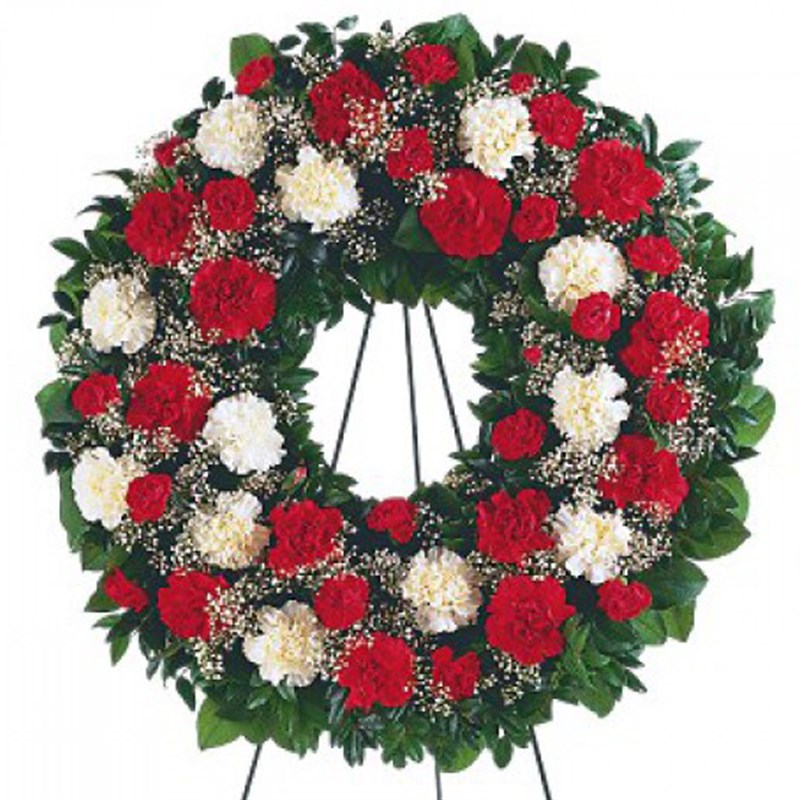 Simit Cenaze Çiçeği Kırmızı Beyaz Karanfil