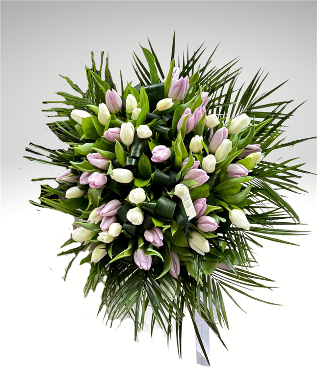 BEYAZ PEMBE LALE BUKETİ