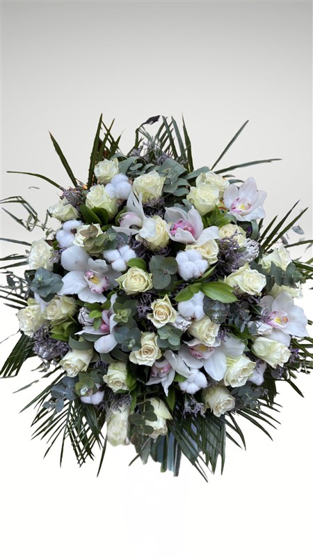 CYMBİDİUM BEYAZ GÜL BUKETİ