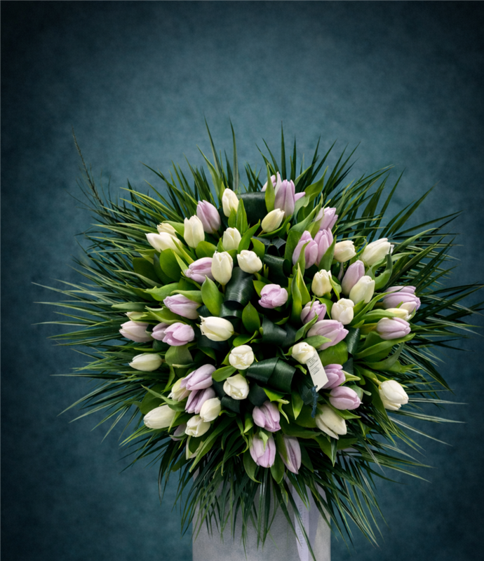 BEYAZ PEMBE LALE BUKETİ