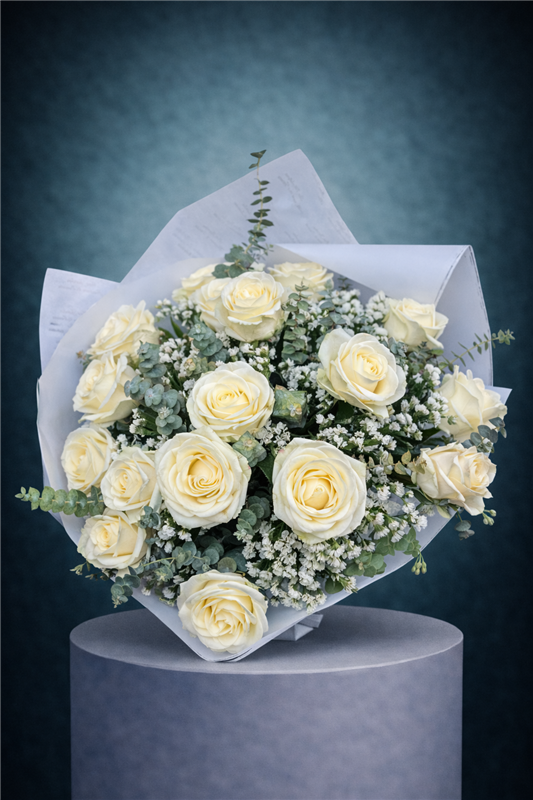 20'Lİ İTHAL BEYAZ GÜL BUKETİ